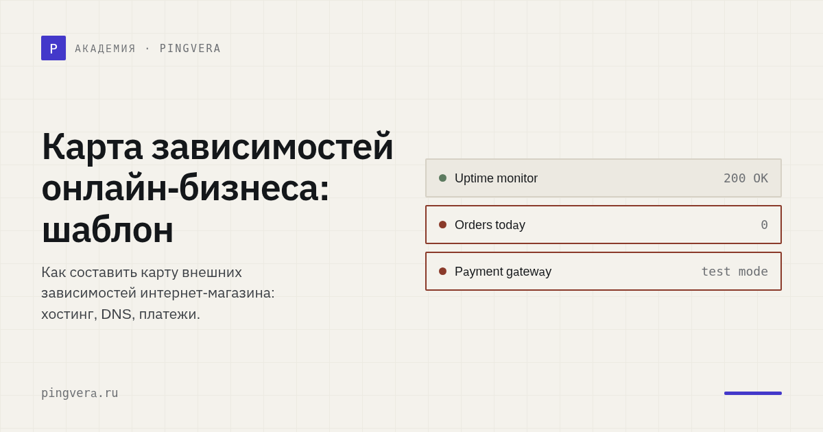 Карта внешних зависимостей онлайн-бизнеса: поставщики, риски и обходы