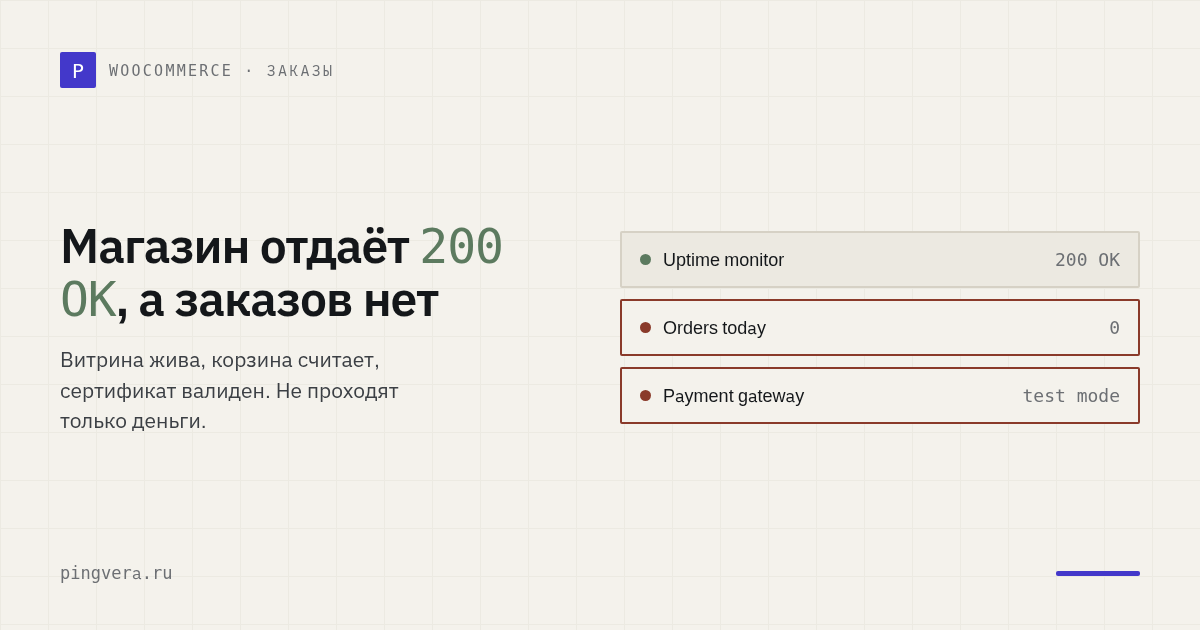Магазин работает, а заказов нет: 5 тихих поломок чекаута, которые не видит обычный мониторинг