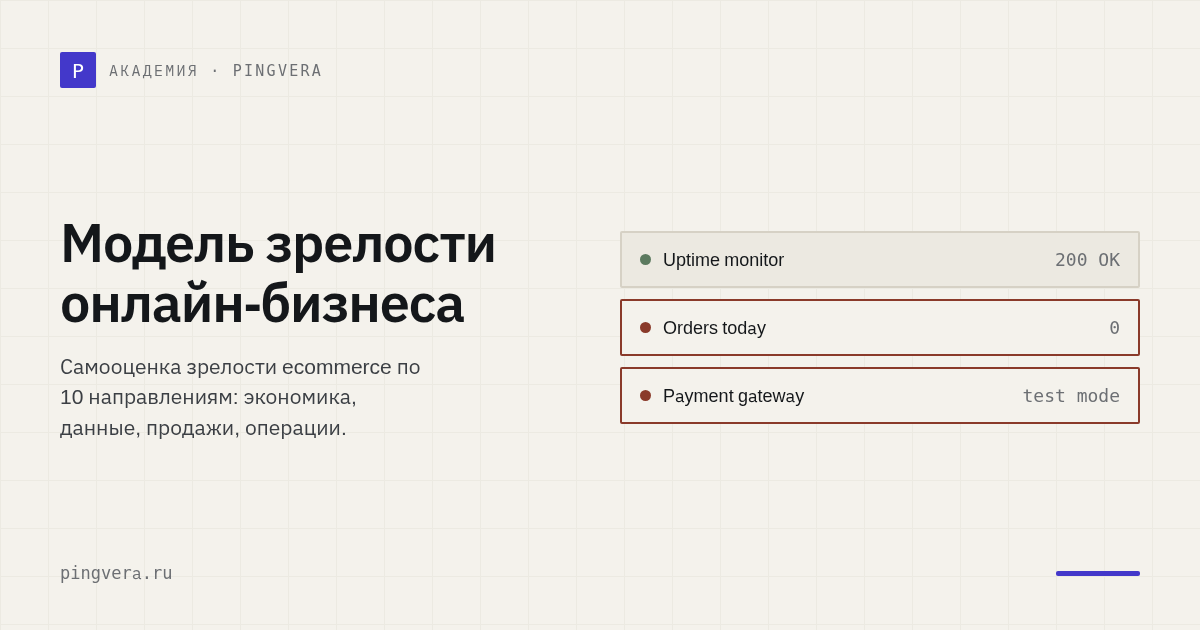 Модель зрелости онлайн-бизнеса: от ручного контроля к устойчивому росту