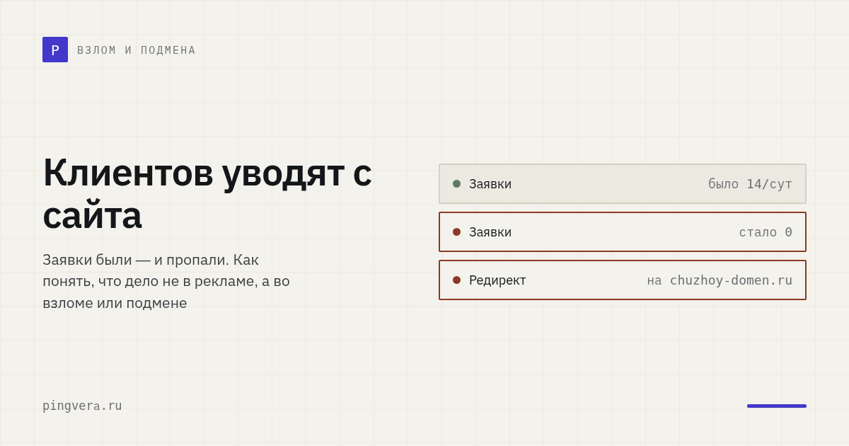 Как узнать, что перехватывают клиентов с сайта