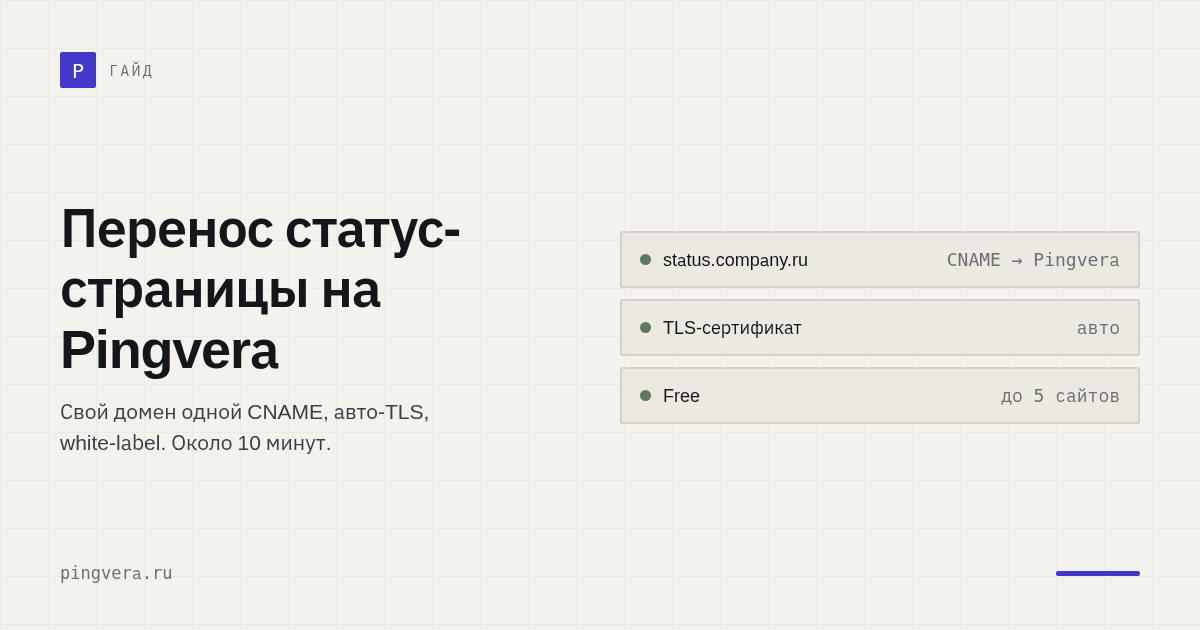 Как перенести статус-страницу на Pingvera за 10 минут